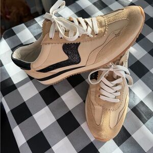 Dolce Vita Tan and Black Athletic Sneakers